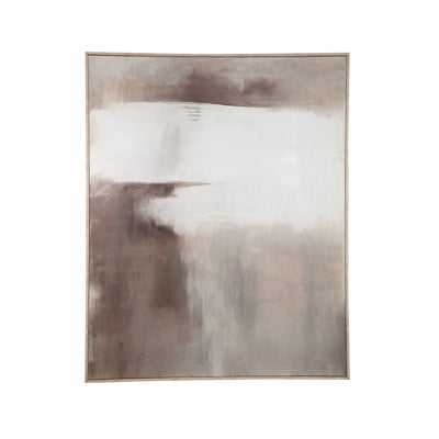 Olger Beige Abstract canvas-wandpaneel ingelijst B by PTMD