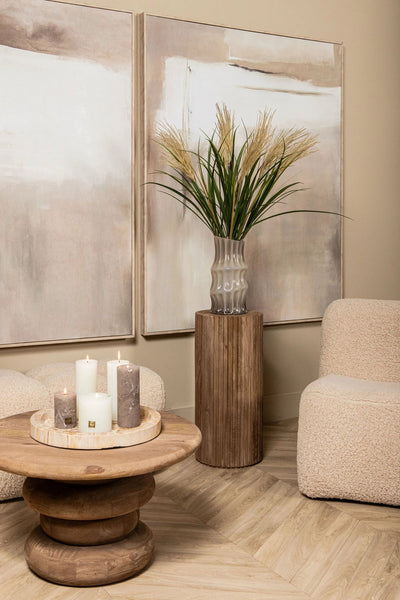 Olger Beige Abstract canvas-wandpaneel ingelijst B by PTMD