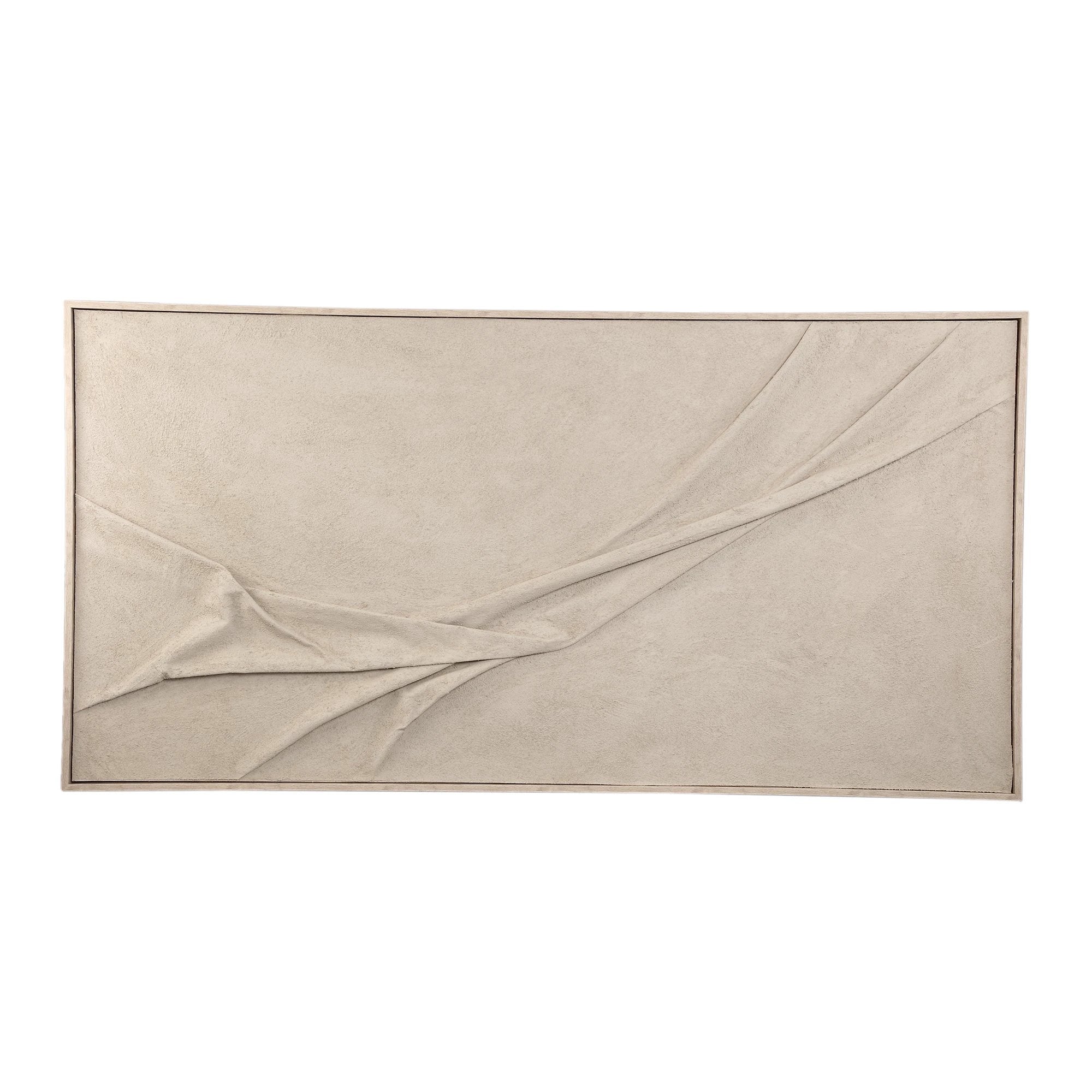 Dizze Zand Ingelijst Canvas-wandpaneel Textiele Golf L by PTMD