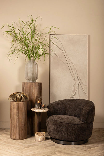 Dizze Zand Ingelijst Canvas-wandpaneel Textiele Golf L by PTMD