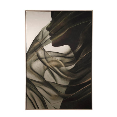 Jilla Dark Green Canvas Wall Panel Elegant Woman by PTMD