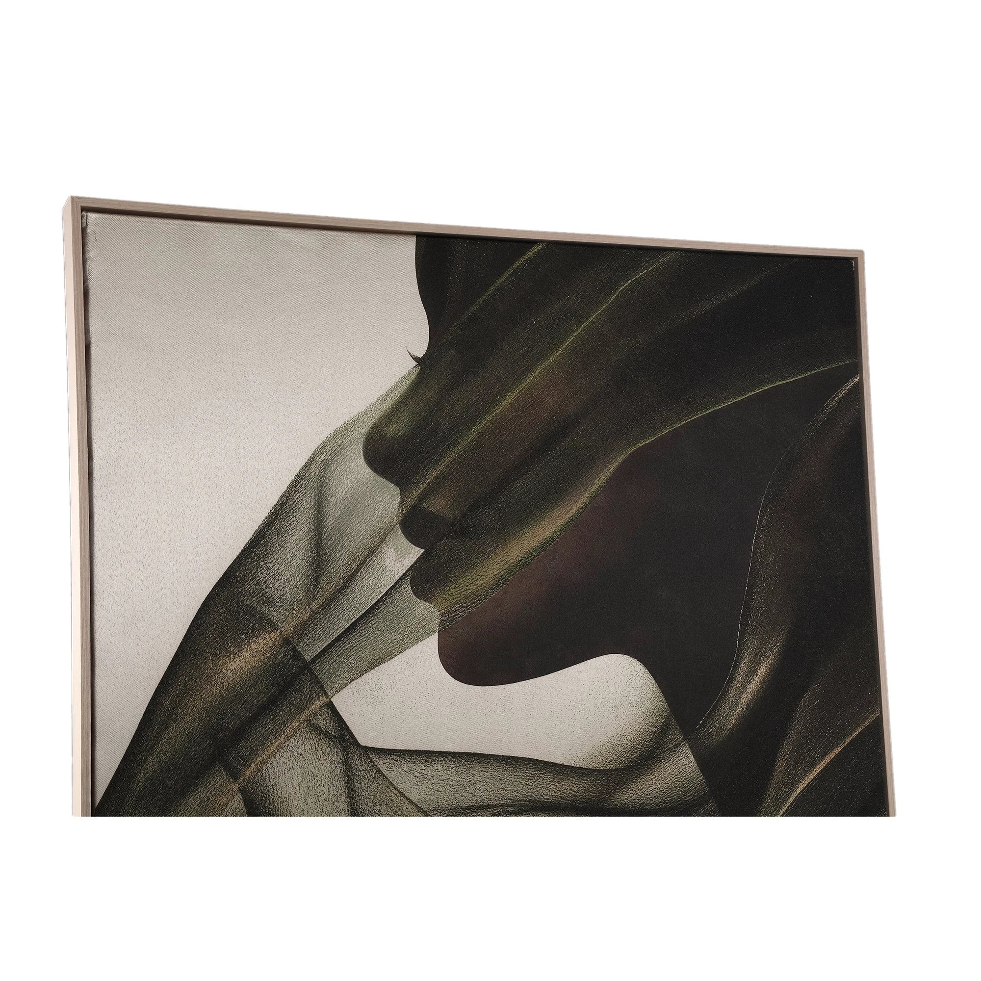 Jilla Dark Green Canvas Wall Panel Elegant Woman by PTMD