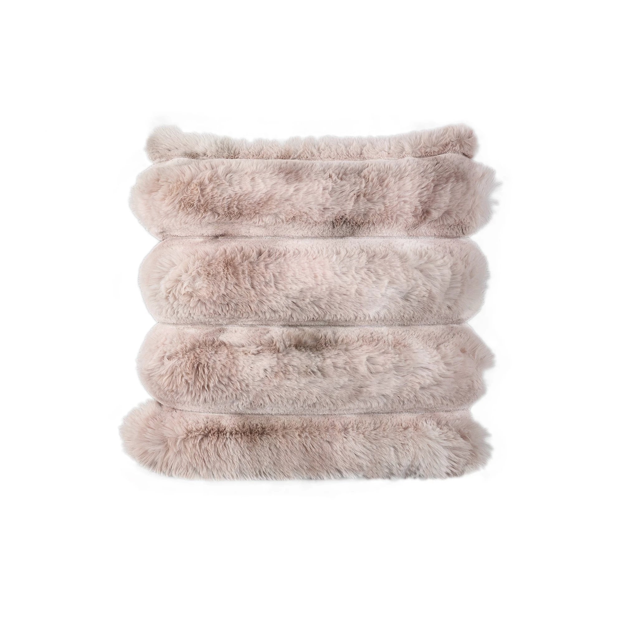 Divvo beige nepbontkussen met dikke rib, vierkant by PTMD