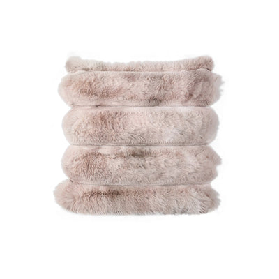 Divvo beige nepbontkussen met dikke rib, vierkant by PTMD