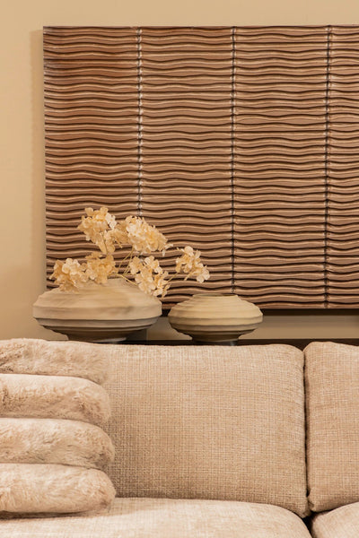 Divvo beige nepbontkussen met dikke rib, vierkant by PTMD