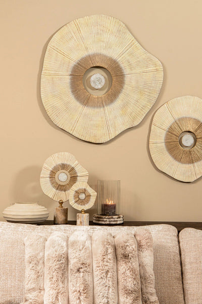 Divvo beige nepbontkussen met dikke rib, vierkant by PTMD