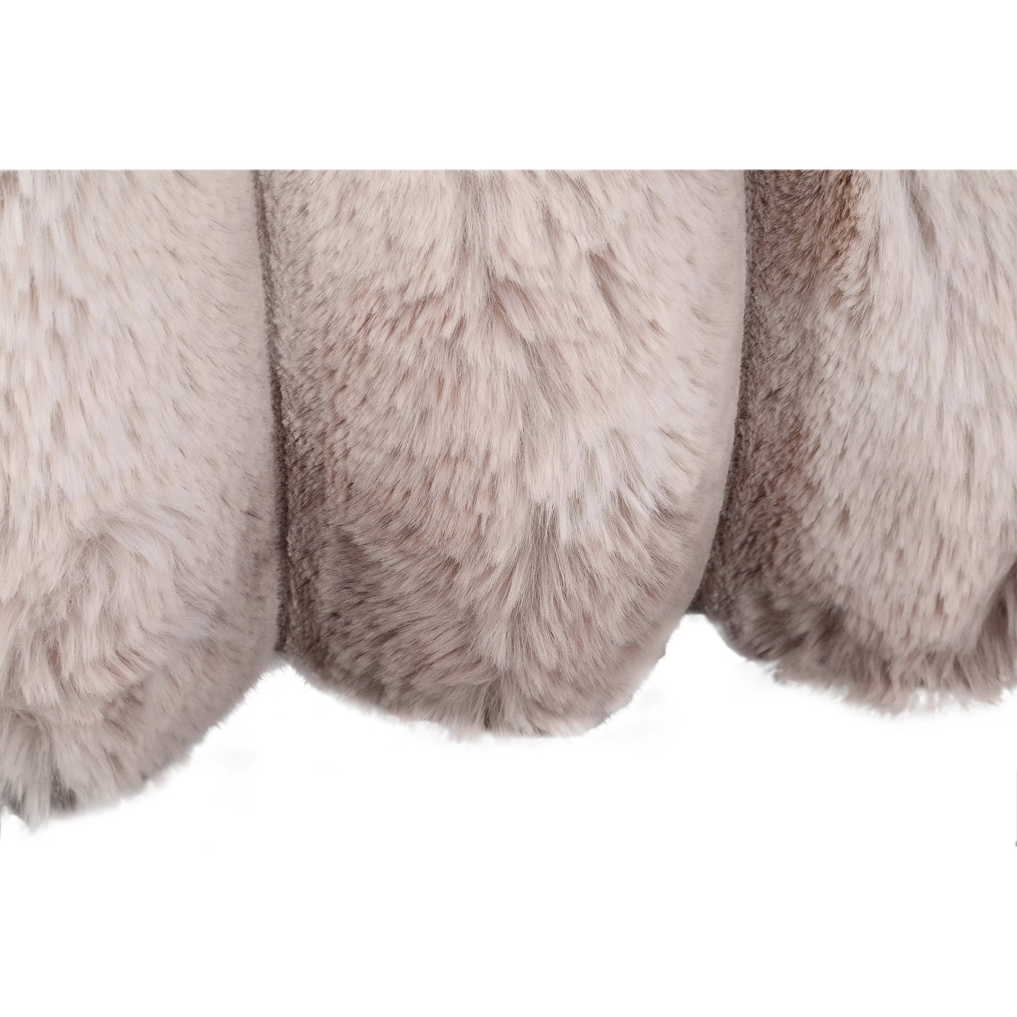 Divvo beige nepbont dik geribd rechthoekig kussen by PTMD