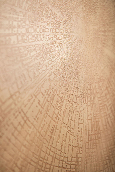 Raizo Beige aluminiumplaat getextureerd wandpaneel rond L by PTMD