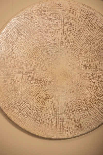 Raizo Beige Aluminiumplaat Gestructureerd Wandpaneel Rond S by PTMD