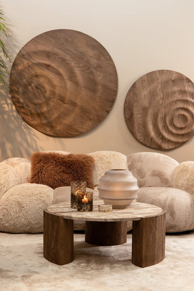 Salontafel Javina marmer met mangohouten onderstel L by PTMD