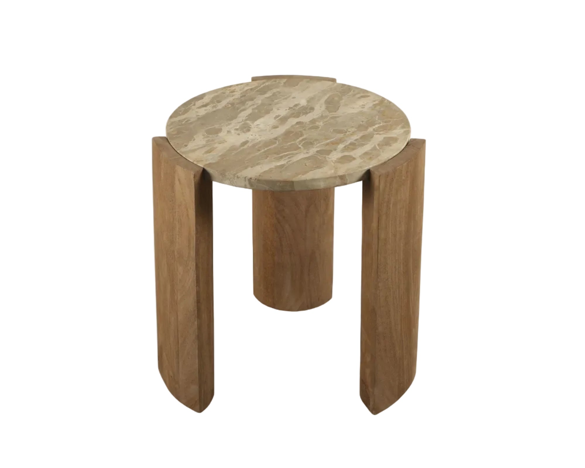 Salontafel Javina marmer salontafel met mangohouten onderstel S by PTMD