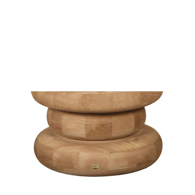 Salontafel Keven Naturel ronde salontafel van onbewerkt mangohout by PTMD