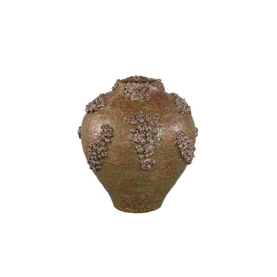 Deisy groene keramische vaas, koraalafwerking, M by PTMD