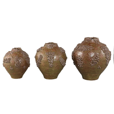 Deisy groene keramische vaas, koraalafwerking, M by PTMD