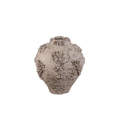 Deisy beige keramische potvormige vaas, ruwe koraal, maat M by PTMD