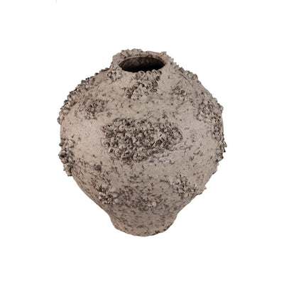 Deisy beige keramische potvormige vaas, ruwe koraal, maat M by PTMD