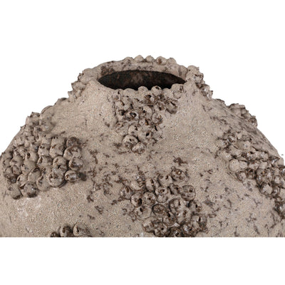 Deisy beige keramische vaas in potvorm, ruw koraal, L by PTMD