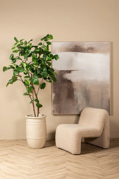 Groene druivenbladense boom in pot van PTMD, decoratief plant met grote bladeren, perfect voor binnen of buiten.