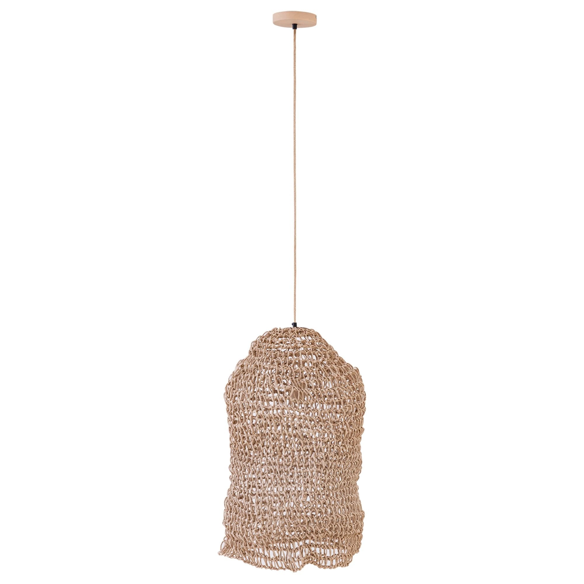 Dayo Natural Paper-Rope Long Open Hanging Lamp by PTMD