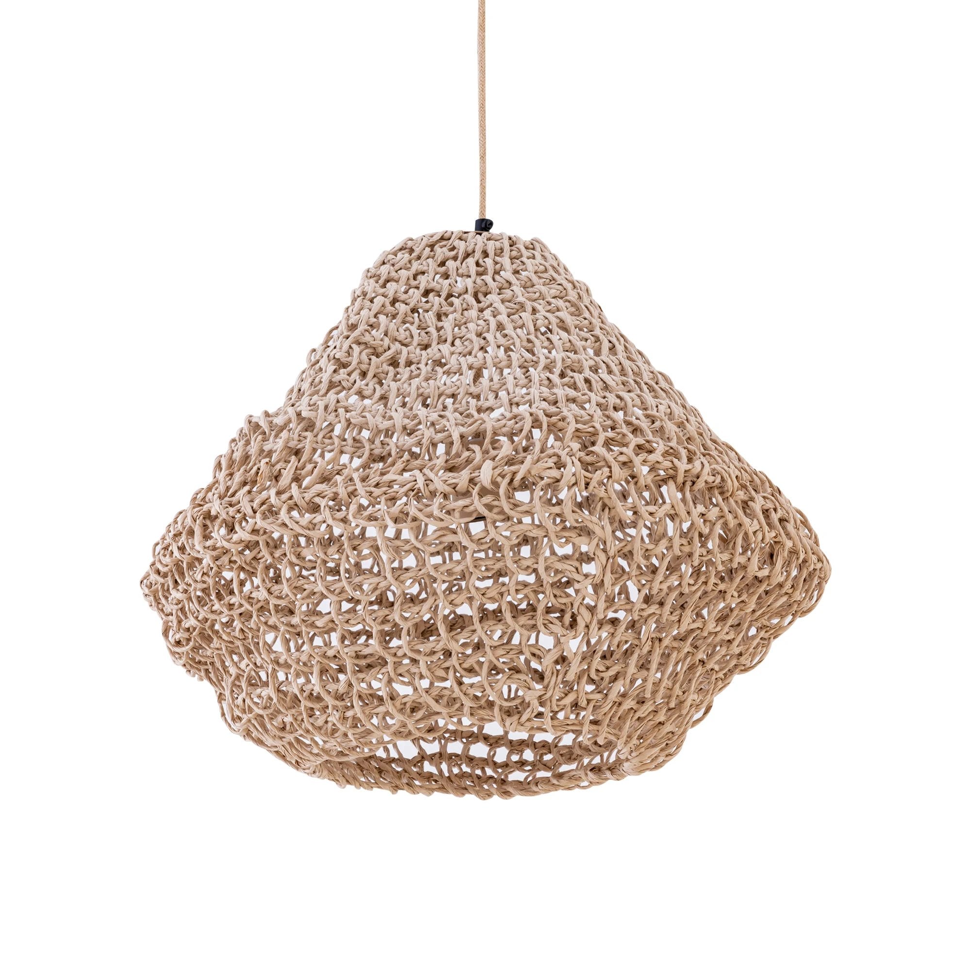Dayo Natural Paper Rope Hanging Lamp, Closed Globe, Size S by PTMD