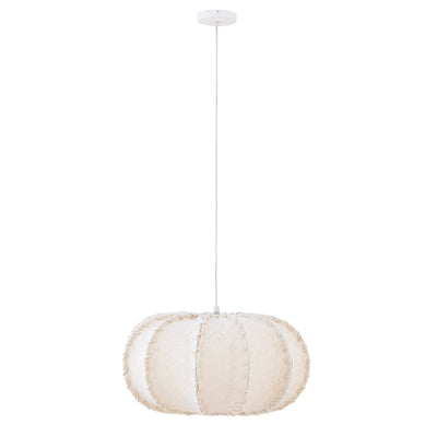 Myka crème jute hanglamp platte ronde vorm S by PTMD