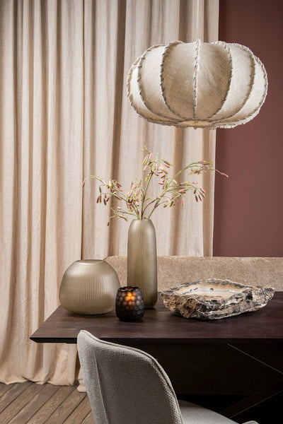 Myka Crème Jute Hanglamp Platte Ronde Vorm L by PTMD