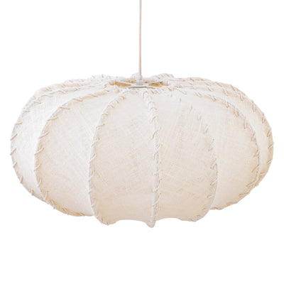 Myka Crème Jute Hanglamp Platte Ronde Vorm L by PTMD