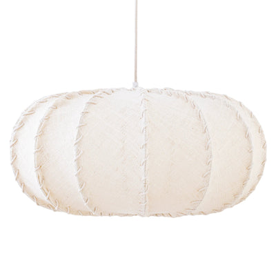 Myka Crème Jute Hanglamp Platte Ronde Vorm L by PTMD