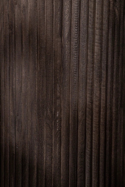 Jerra bruine geribbelde mangohouten sokkels, set van 2 by PTMD