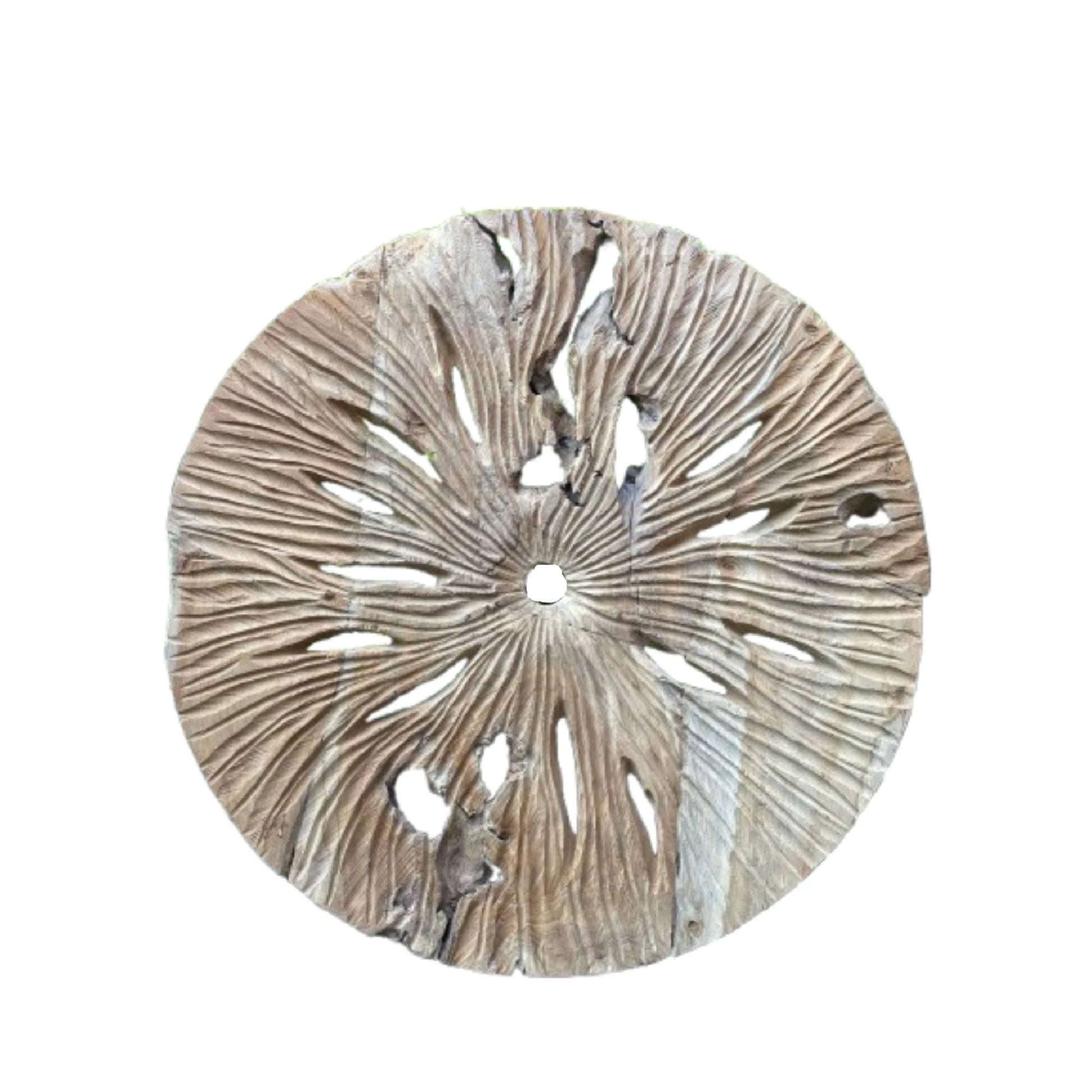 Roch Naturel teakhouten wandpaneel rustiek rond L by PTMD