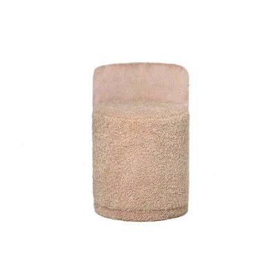 Brandon beige ronde stoffen poef met rugleuning by PTMD