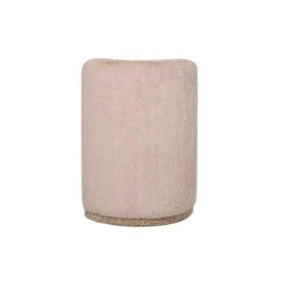 Brandon beige ronde stoffen poef met rugleuning by PTMD