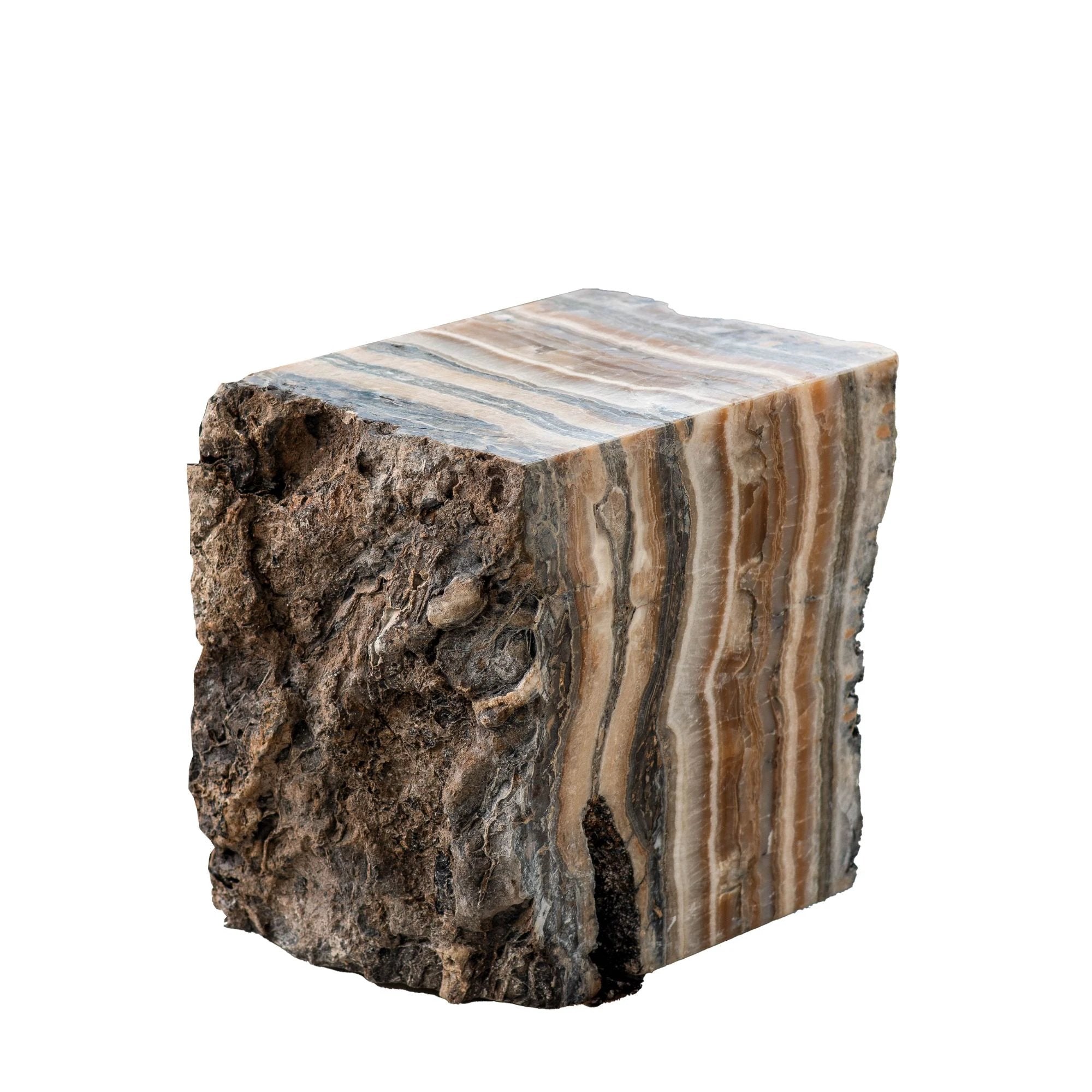 Keydan Natural Onyx Lapis Pedestal with Rough Side by PTMD