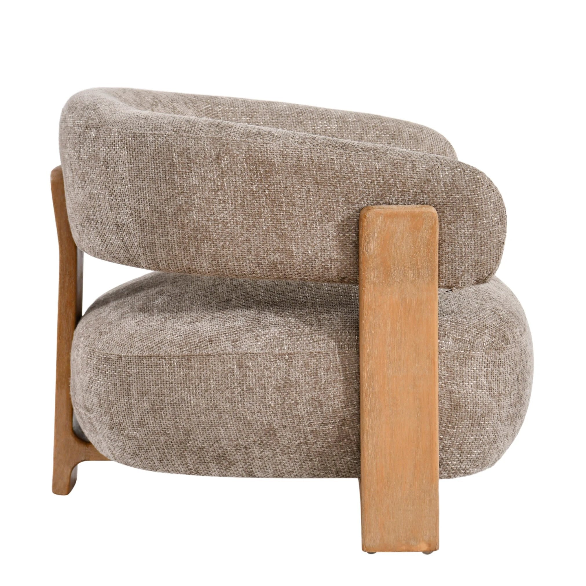Mire Taupe Fauteuil Legacy 3 Mink Rubberhout by PTMD