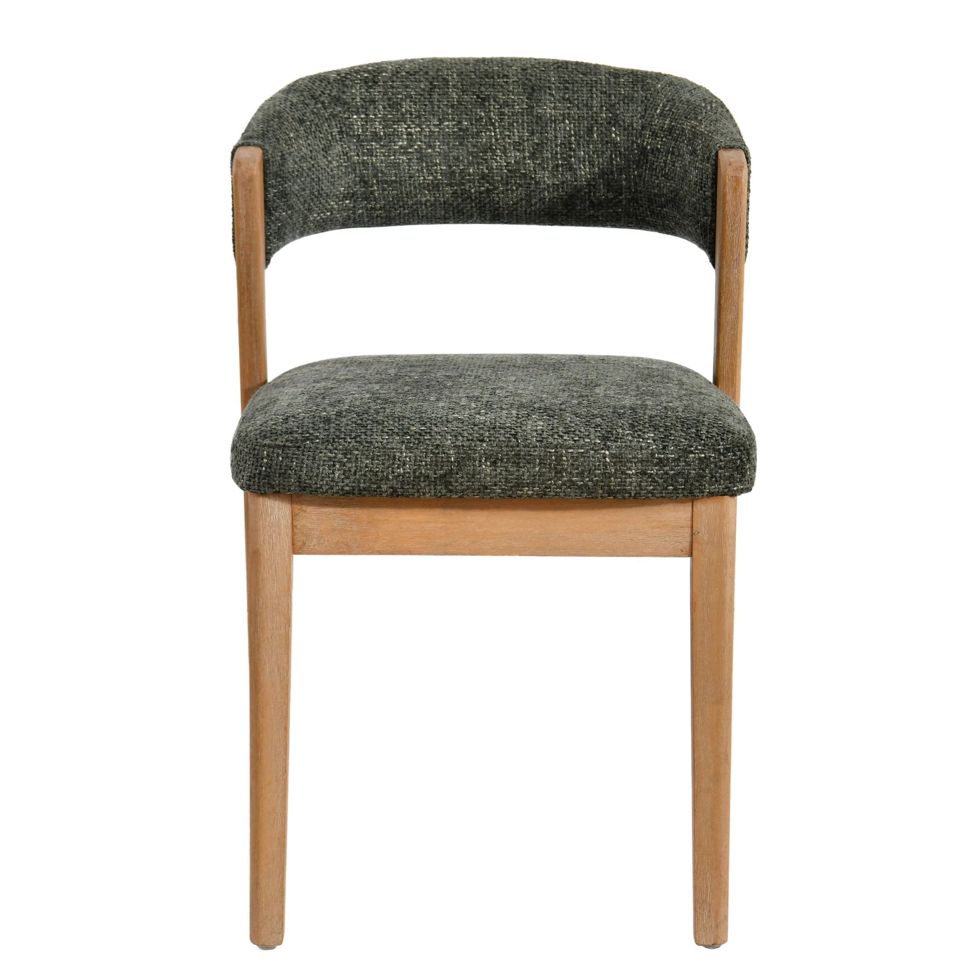 Eetkamerstoel Kael Olijfgroen Rubberhout (set van 2) by PTMD