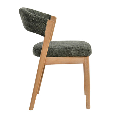 Eetkamerstoel Kael Olijfgroen Rubberhout (set van 2) by PTMD