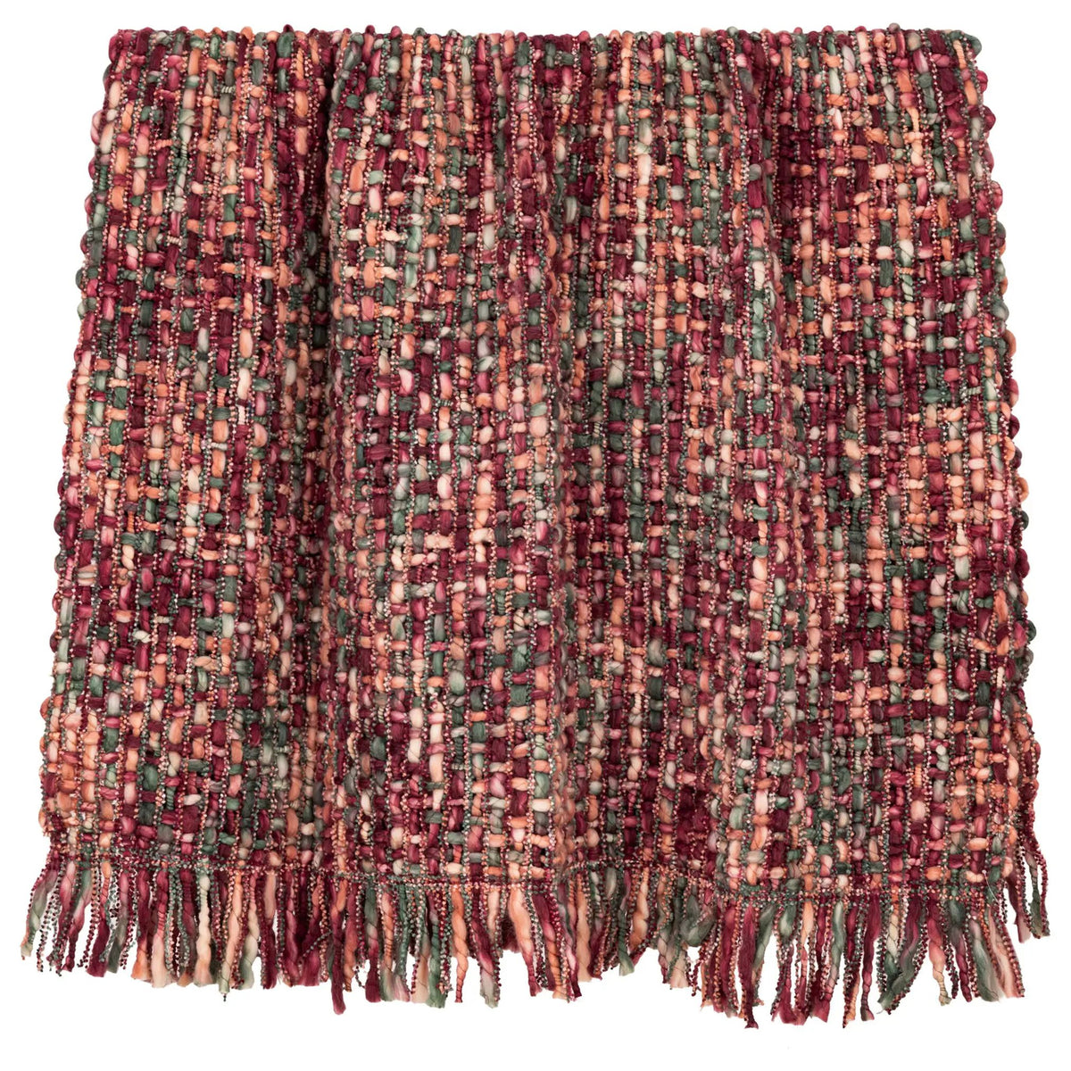 Dacy frambozenkleurig plaid van gerecycled polyester by PTMD