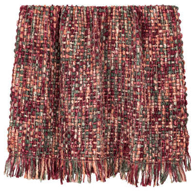 Dacy frambozenkleurig plaid van gerecycled polyester by PTMD