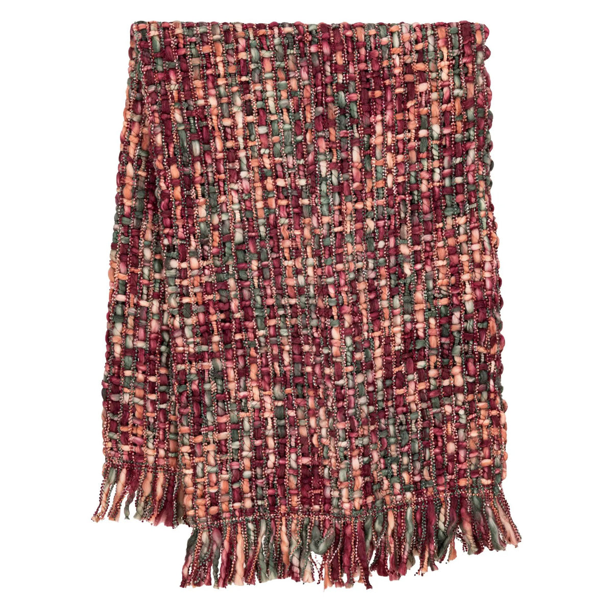 Dacy frambozenkleurig plaid van gerecycled polyester by PTMD