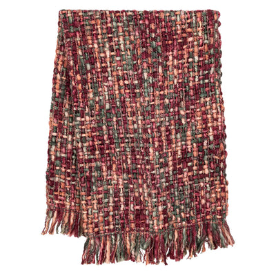 Dacy frambozenkleurig plaid van gerecycled polyester by PTMD