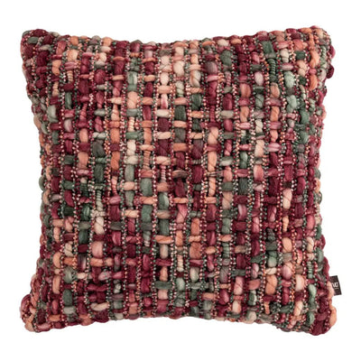 Dacy Frambozenkleurig Gerecycled Polyester Vierkant Kussen by PTMD