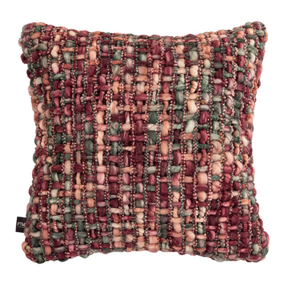 Dacy Frambozenkleurig Gerecycled Polyester Vierkant Kussen by PTMD