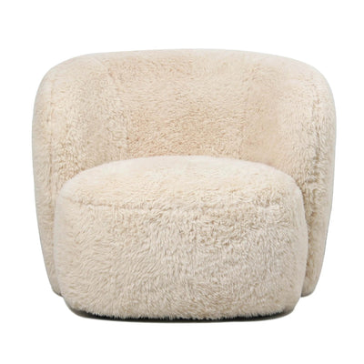 Fauteuil Aphrodite beige met bont by PTMD