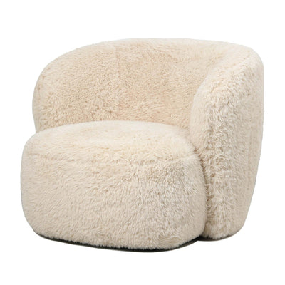Fauteuil Aphrodite beige met bont by PTMD