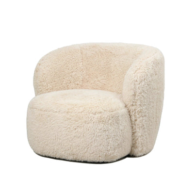Fauteuil Aphrodite beige met bont by PTMD