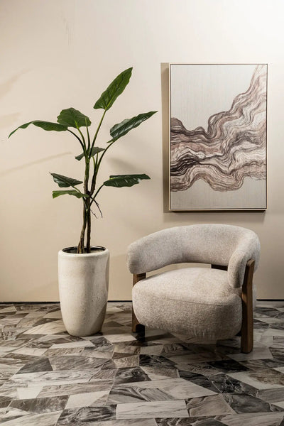 Grote groene Philodendron in zwarte pot, maat S, van PTMD, met levendige bladeren op een witte achtergrond
