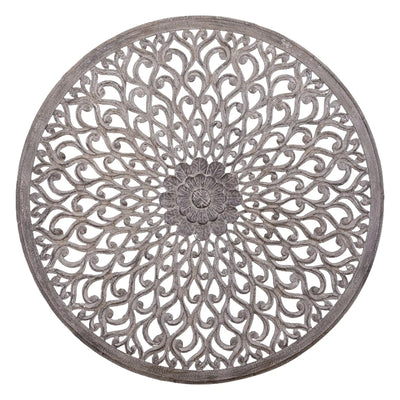 Donkergrijs MDF rond uitgesneden wandpaneel van PTMD, modern decor met ronde design en strakke afwerking voor aan de muur