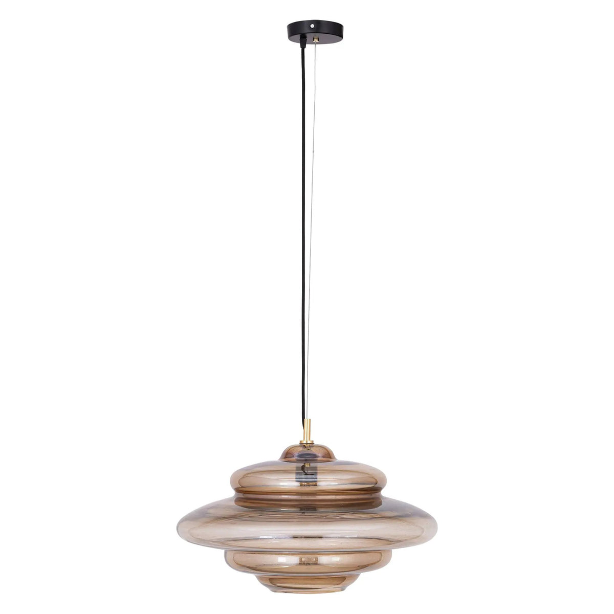 Keylie gelaagde hanglamp van bruin glanzend glas L by PTMD