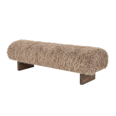 Bench Hair Brown met houten poten 141cm by PTMD