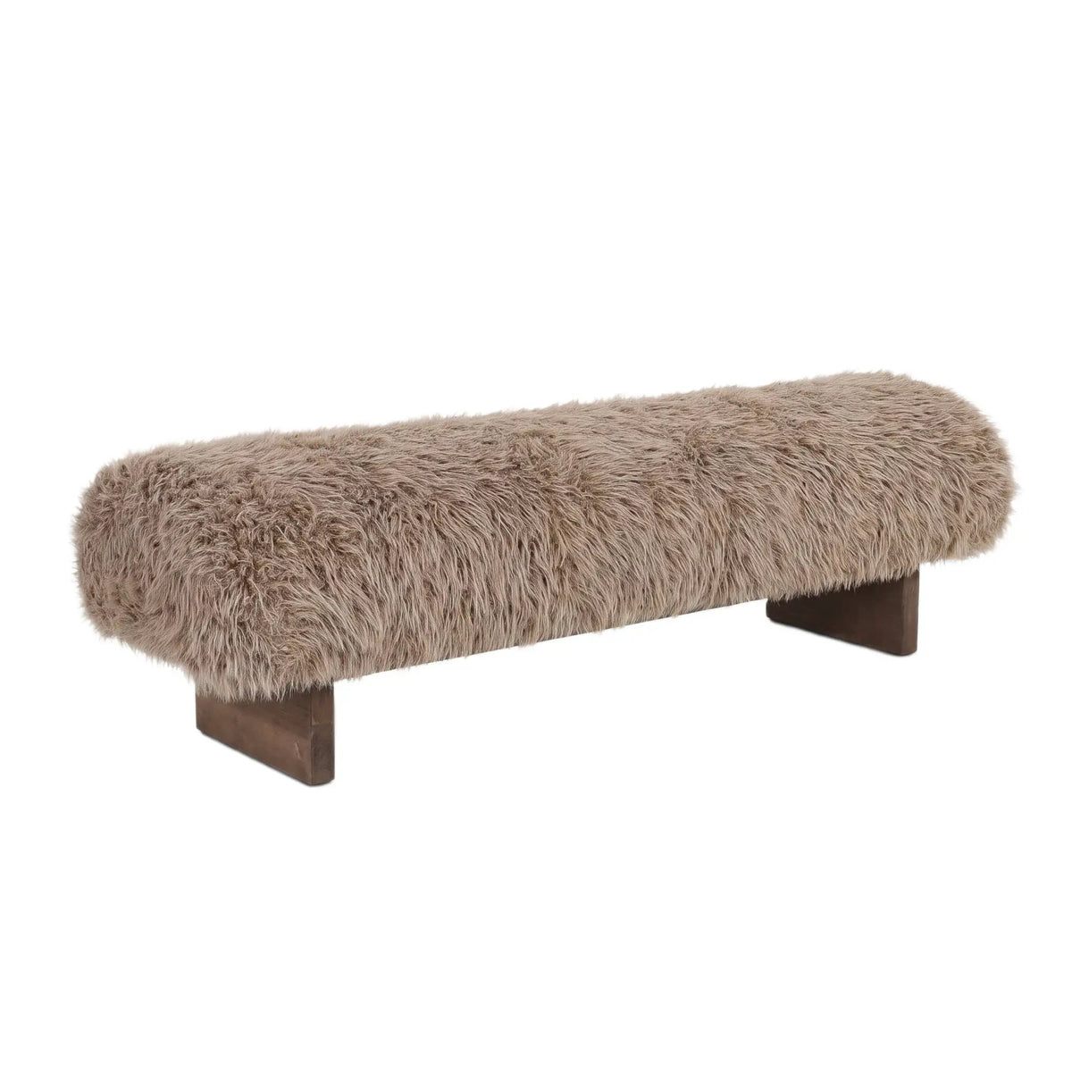 Bench Hair Brown met houten poten 141cm by PTMD